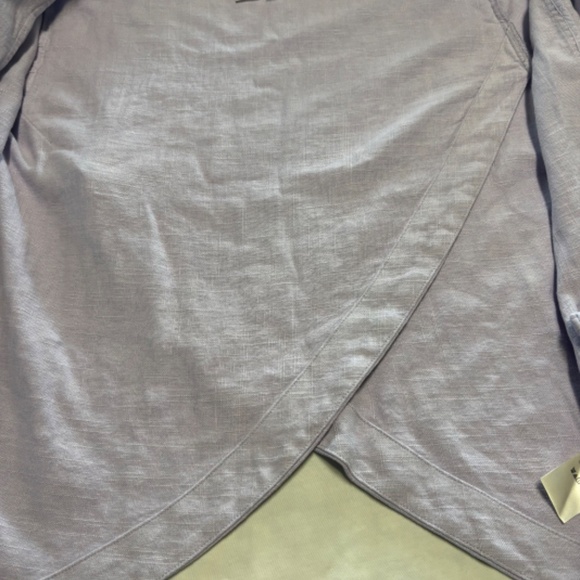 Anthropologie Linen Blend Blazer Jacket Split Back Lilac Women’s Size 12 - Picture 11 of 16